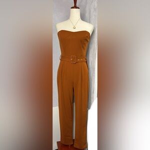NWOT Blashe Strapless Belted Jumpsuit - Rust Orange - Size Medium